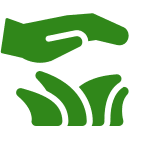Hand over grass icon