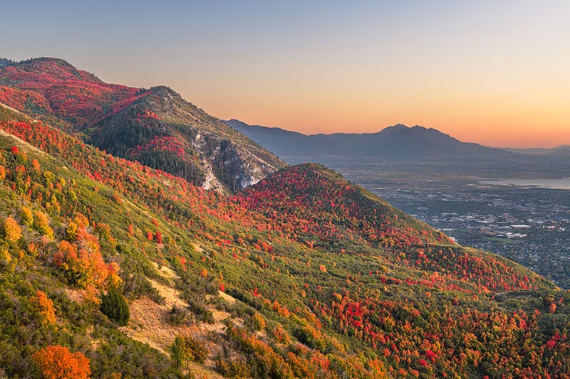Scenic view of Utah mountains